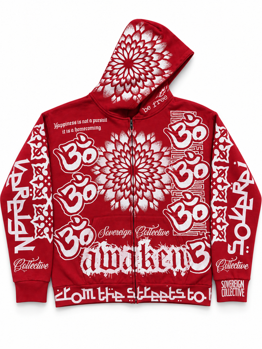 All Over Om Zip Up